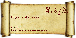 Ugron Áron névjegykártya